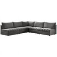 thumbnail image 1 of Meridian Furniture Jacob Grey Velvet Modular Sectional, 1 of 9