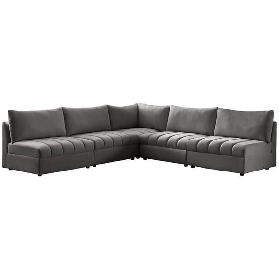 Meridian Furniture Jacob Grey Velvet Modular Sectional