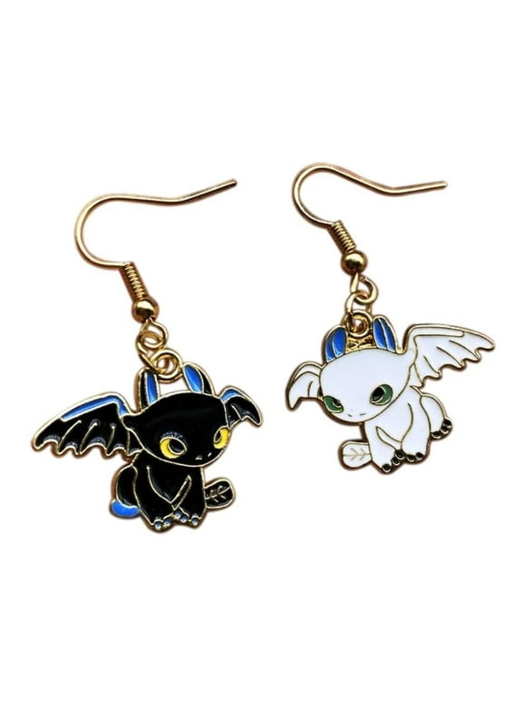 How To Train Your Dragon Toothless And Light Fury French Wire Earrings