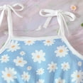 thumbnail image 5 of BFHHYA Little Girls Summer Floral Romper Adjustable Tie-Up Strap Short Jumpsuits Cute Shorts Overalls for Girls Size 2-5 Years, 5 of 6