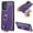 Purple, variant on Feishell for Samsung Galaxy A32 5G Wallet Case, Zipper Purse with 360 Rotatable Ring Kickstand, Premium PU Leather Shockproof Magnetic Buckle Credit Card Slots Holder Phone Case for Women Men,Blue
