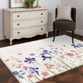 thumbnail image 4 of Spring Floral 3'x5' Washable Rug, Watercolor Summer Botanical Flowers Non-Slip Area Rugs for Entryway Kitchen Classroom, StainResistant Dorm Throw Carpet, Low Pile Soft Indoor Floor Mat, 4 of 9