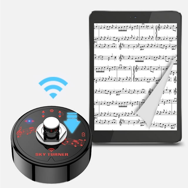 5,1 página de música Turner Peda modelo guitarra Flip páginas para tableta Smartphone guitarra ukelele Piano violín Baoblaze Volteador de música inalámbrico