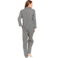 thumbnail image 2 of Alexander Del Rossa Women's Warm Flannel Pajama Set, Long Button Down Cotton Pjs, XL Black and White Striped (A0509R85X), 2 of 3
