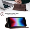 thumbnail image 4 of Nalacover Wallet Case for iPhone SE 2022/SE 2020/iPhone 8/iPhone 7, Skin-Friendly PU Leather Shoulder Strap Lanyard Crossbody Magnetic Flip Cover with Card Slots Kickstand Shockproof Case,Brown, 4 of 9