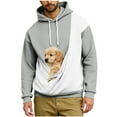 thumbnail image 3 of Oksale Cat Dog Pouch Hoodies for Men Color Block Pet Carrier Kangaroo Pouch Sweatshirt Loose Long Sleeve Winter Shirts Soft Warm Tops Gray XXL, 3 of 6