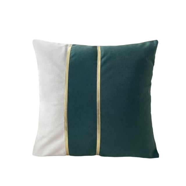 Cateissary Funda de almohada para sofá, funda protectora para cojín, funda de almohada con retazos decorativos, para oficina, hogar, sala de estar, cama, Decoración del hogar Verde oscuro Cateissary HA078702-07
