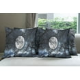 thumbnail image 6 of Ambesonne Winter Throw Pillow Cover 4 Pack, Moon at Night in Forest, 16", Black and Blue, 6 of 7