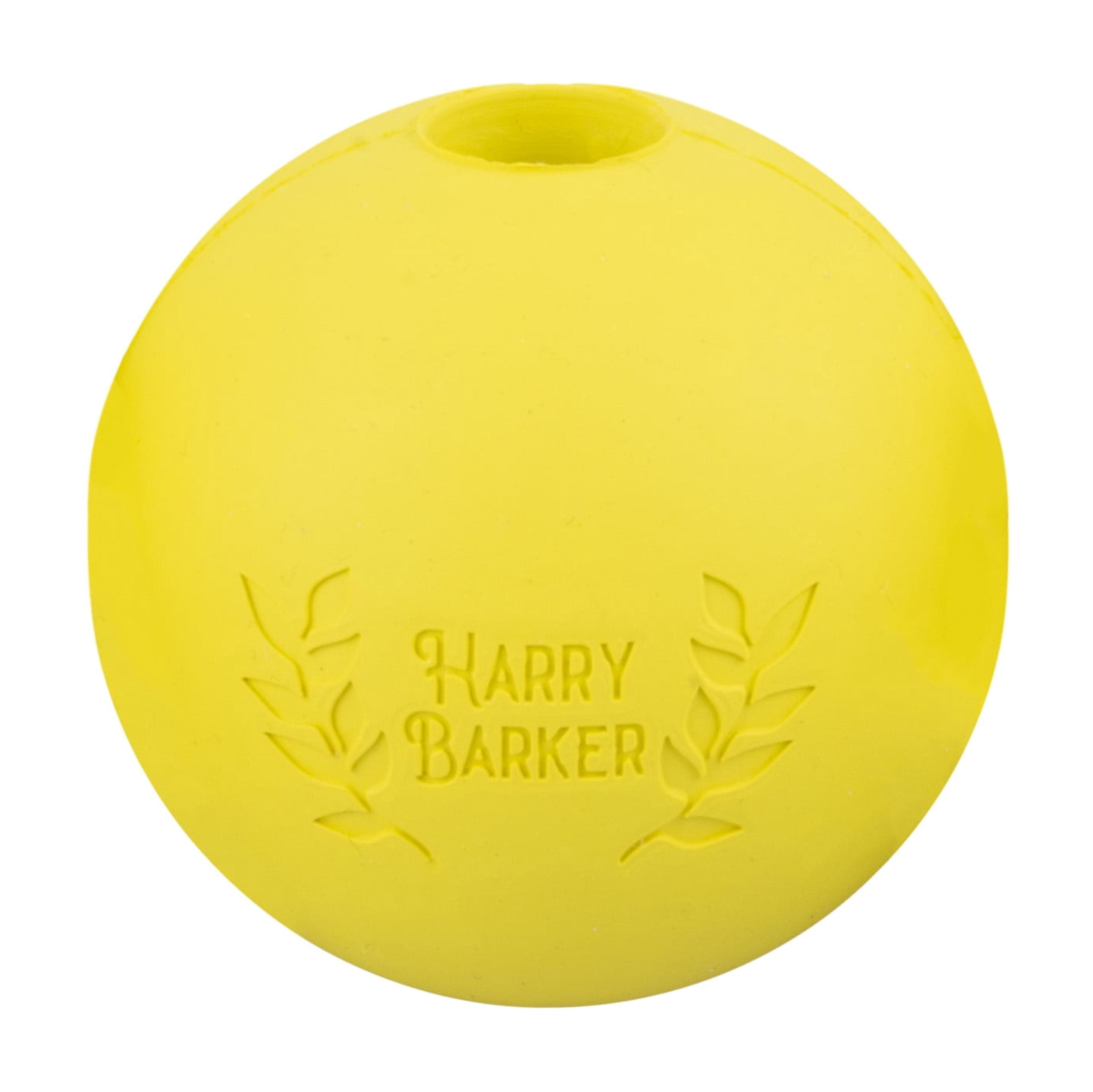 Harry Barker Durable All-Natural Rubber Balls for Dogs 3" Rubber Balls, Yellow, 4 Pack Set