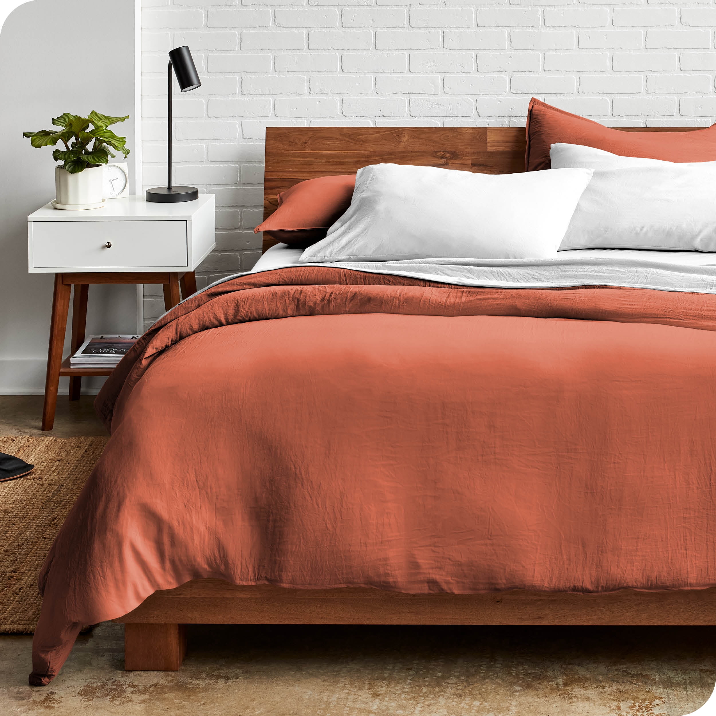 Bare Home Sandwash Microfiber Duvet Cover & Sham Set, Full, Dusty Rose, 3-Pieces
