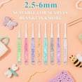 thumbnail image 3 of 8 PCS Crystal Crochet Hooks Set, Colorful Anti-Slip Transparent Plastic Crochet Hook Set(2.5-6mm), Ergonomic Crochet Hooks for Arthritic Hands, Crochet Needles for Beginners & DIY Craft, 3 of 3