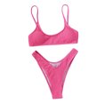 thumbnail image 6 of HAPIMO Women's 2 Peices Bathing Suit Cozy Wireless Bikini Bandeau Swimming Trunks Thong Split Bikini Swimsuit Hot Pink S, 6 of 6