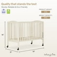 thumbnail image 4 of Dream On Me Full Size 2-in-1 Folding Stationary Side Crib, Locking Wheels, French White, 4 of 7
