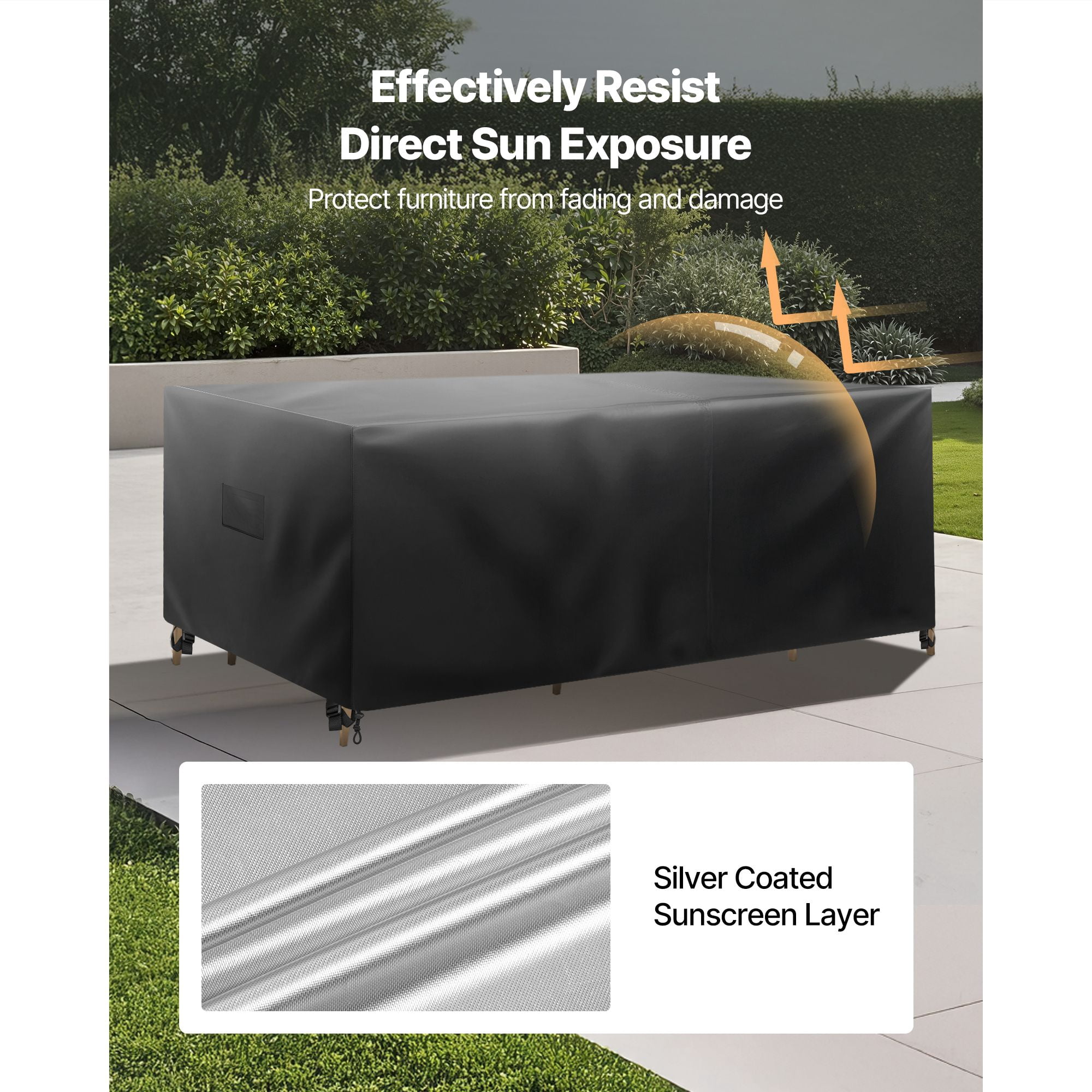 Dranite 110"x84" Patio Sofa Cover, 420D Waterproof Outdoor Furniture Protector for Table & Chairs