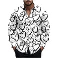 thumbnail image 4 of IWRICH Men's Button down Valentine's Day Shirt Fahsion Formal Casual Shirt Blouse Long Sleeve Slim Fit Business Shirts 14-White XL, 4 of 4