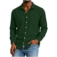 thumbnail image 3 of Gytharion Men's Plus Size Shirts Summer Cotton Linen Lapel Long Sleeve Button Down Blouses Solid Color Casual Fashion Tops with Pockets, 3 of 7
