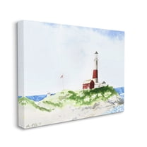 Stupell Industries Red Striped Lighthouse on Coastal Cliff Canvas Wall Art, 16 x 20, Design by Melissa Hyatt LLC