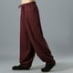 thumbnail image 4 of Pantalones bombachos holgados de lino y algodón para hombre, de pierna ancha, largos y largos, 4 of 6