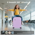 thumbnail image 5 of 20 inch Carry on Luggage for Airplane, Hardside Expandable Suitcase with Spinner Wheels, Lightweight Rolling Luggage, Purple - WD588, 5 of 11