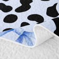 thumbnail image 5 of Manfei Vintage Leopard Print Bow Bed Spread Queen for Teens Girls,Black Blue Cheetah Print Queen Coverlet Set, 5 of 7