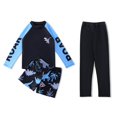 thumbnail image 2 of gcong Boys 3 Piece Swimsuit Long Sleeve Rash Guard Swim Shirt with Trunks & Pants UPF 50+ Swimwear Blue 7-8 Years, 2 of 5