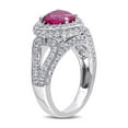 thumbnail image 2 of 5.00 Carat (Ctw) Lab-Created Ruby Heart Ring in Sterling Silver with White Sapphires for Women, 2 of 6