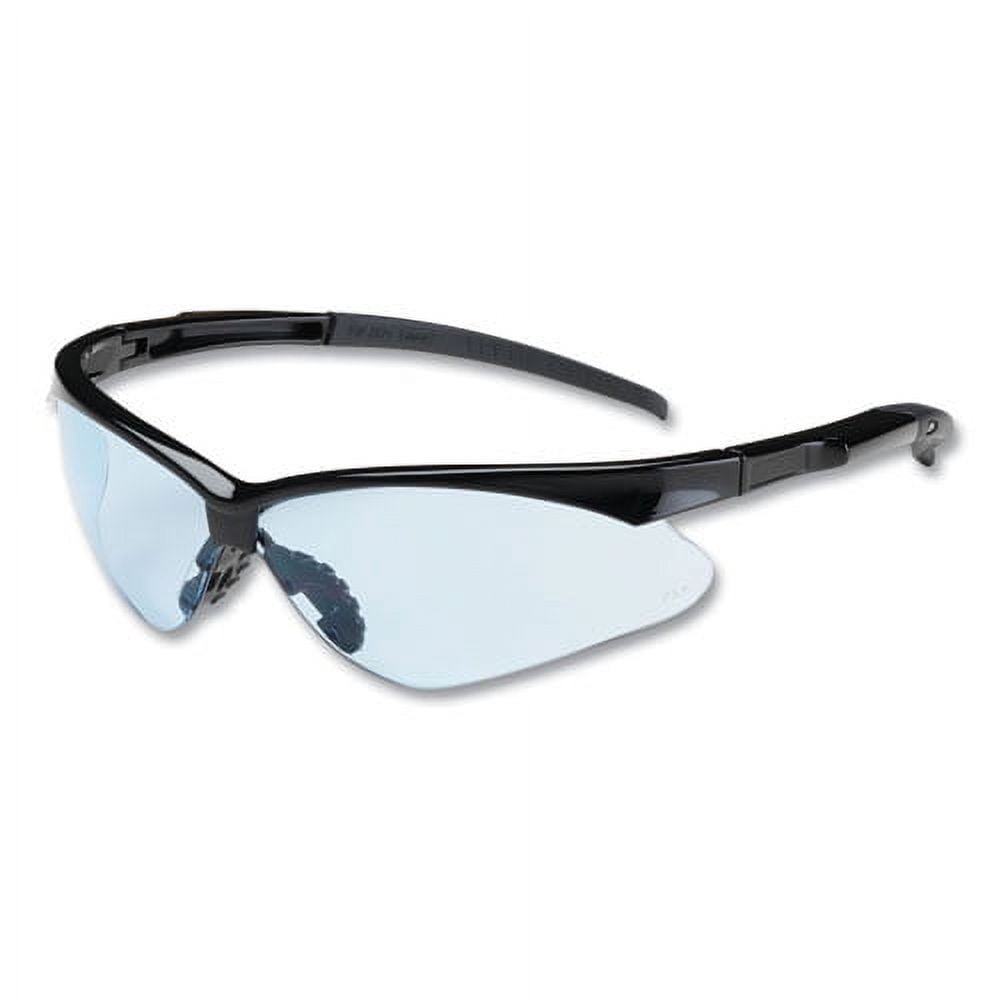 Adversary Optical Safety Glasses, Anti-Scratch, Light Blue Lens, Black Frame | Bundle of 5 Each