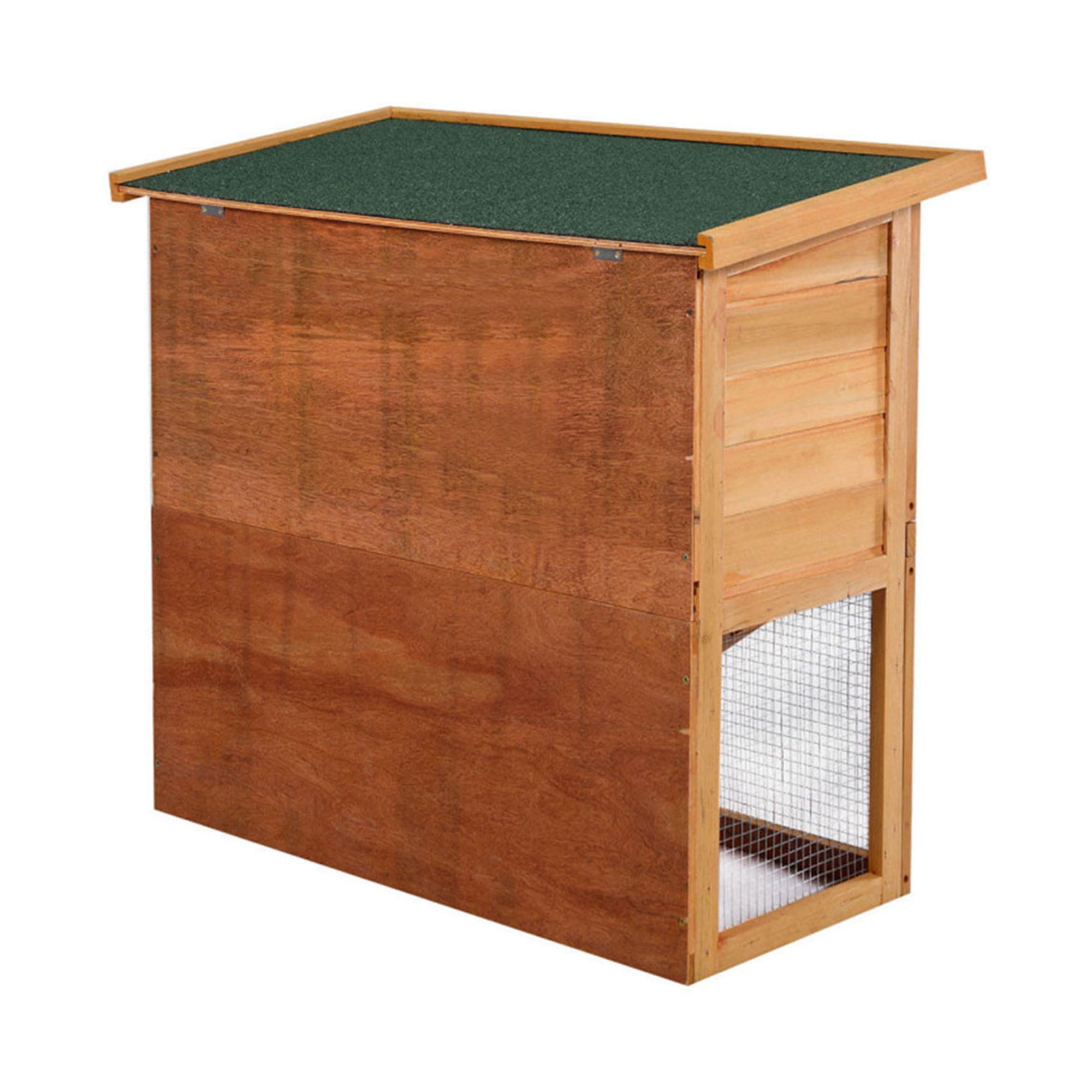 resenkos 35" Outdoor Rabbit Hutch with Run, 1 Door Bunny House Wood Small Animal House Pet Cage, Orange