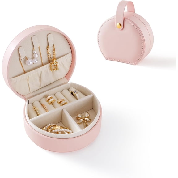 Small Travel Jewelry Case, Portable Jewelry Organizer Box for Necklace Rings Earrings, Travel Essentials Jewelry Storage for Women Girls