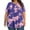 Pink, variant on Yotami Women's Casual Blouse Plus Size Short Sleeve T-Shirt Summer Pleated Round Neck Tie-Dye Print Breathable Blouse for Everyday Wear, Pink