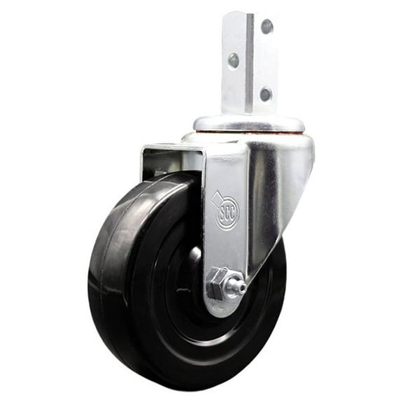 4 Inch Hard Rubber Wheel Swivel 3/4 Inch Square Stem Caster Service Caster