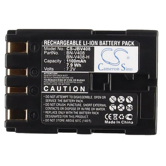 Battery for JVC CU-VH1 GR-33 BN-V408 BN-V408-H BN-V408U BN-V408U-B BN-V408U-H