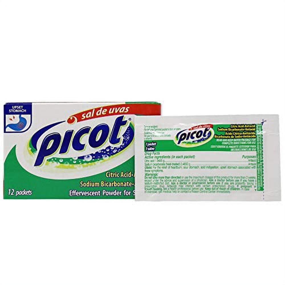 Sal de Uvas Picot, Effervescent Powder Solution, Antacid, 3-Pack of 12 Antacid Packets, 3 Boxes