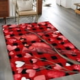 thumbnail image 2 of Rectangle Area Rugs 4 x 6 Ft, Valentine's Day Birds Non-Slip Residential Carpet, Love Branches Red Black Buffalo Plaid Indoor Crawling Mats Runner Rugs for Living Room/Dining Room/Bedroom, 2 of 8