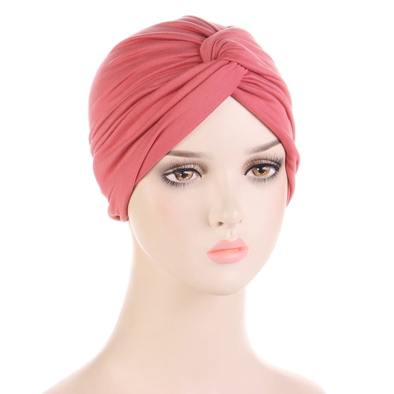 BEFOKA Headscarves for Women Pre Tied Solid Sliper On Caps Headwears Turban Headwrap Pre Tied Headwrap Knot Pleated Chemo Headwears for Women