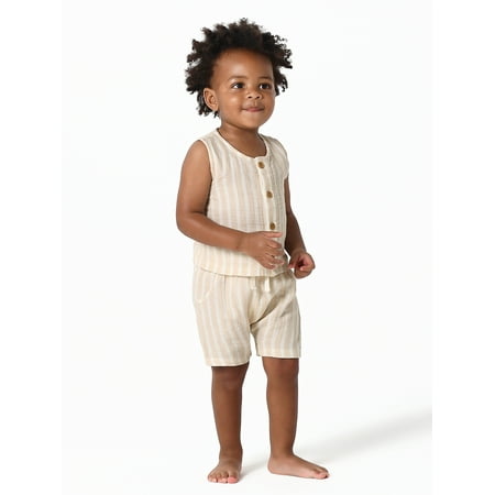 

Modern Moments by Gerber Baby Boy Top and Short Outfit Set 2 Piece Sizes 0/3 Months-24 Months