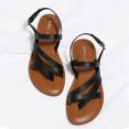 thumbnail image 4 of Mujeres cómodas correa de tobillo sandalias planas de verano zapatos de playa ajustables con sandalias de gladiador de lingotos de punta abierta, 4 of 9