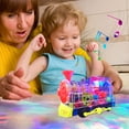 Gear Toy Train, Early Educational Transparent Kids Music Train Toy, Children Electric Rotating