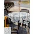thumbnail image 5 of Outdoor Tablecloth with Umbrella Hole for Patio/Picnic/Party/Camping, Vintage Blue Coastal Waterproof Table Cloth Square Cover Washable, Nautical Starfish Coral Conch Ocean Retro (60"x 60"), 5 of 8