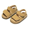 thumbnail image 1 of MIASHUI Summer Sandals Girls Soft Bottom Solid Color Casual Beach Shoes,Khaki,6-9 Months, 1 of 9