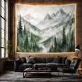 thumbnail image 6 of Misty Mountain Forest Landscape with Misty Pine Valleys Serene Watercolor for Nature Enthusiasts Forest Wall Art Housewarming Gift Tapestry Wall Hanging for Bedroom and Living Room, 6 of 7
