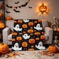 thumbnail image 2 of Halloween Flannel Throw Blanket, Pumpkin Ghost Gnome Fleece Blanket, Soft Cozy Halloween Sofa Blanket for Couch, Bed, Living Room, Fall Home Decor, 2 of 5