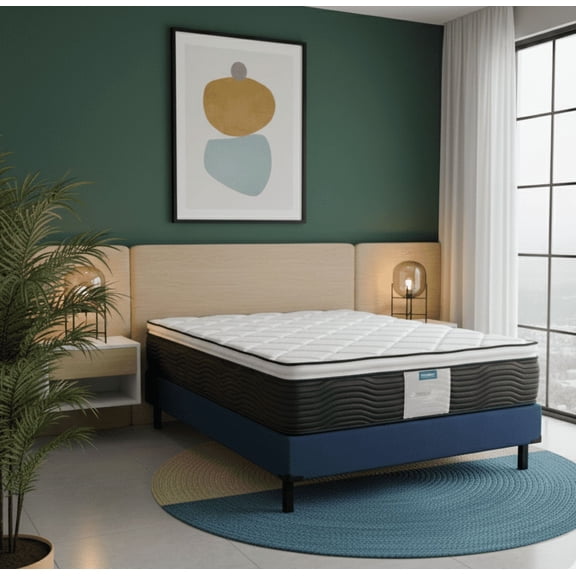 Colchon King Size Restonic Ortopedico Anti-Estrés MoonCare + 2 Almohadas Confort