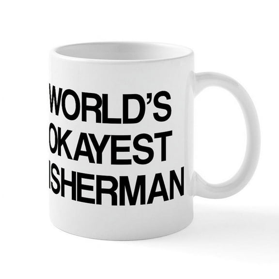 CafePress - World's Okayest Fisherman Mug - 11 oz Ceramic Mug - Novelty Coffee Tea Cup