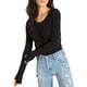 thumbnail image 1 of n:philanthropy Body de manga larga para mujer, negro, grande, 1 of 1