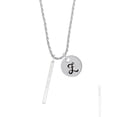 thumbnail image 2 of Delight Jewelry Silvertone I Believed I Could Thin Bar Silvertone Script Initial Disc - Z - Charm Necklace, 20"+3", 2 of 4
