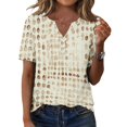 thumbnail image 2 of Women's Short Sleeve V Neck T-Shirt Geometric Print Summer Casual Top Travel Shirt M, 2 of 5