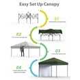 thumbnail image 4 of EDTara 10x10 FT Quick-Set Pop-Up Canopy Tent with 1 Removable Sidewall, Instant Outdoor Sun Shelter, One-Push Easy Setup, Adjustable Height, Waterproof UPF 50+ Oxford, Portable Event Tent, 4 of 7