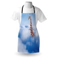 thumbnail image 3 of Giraffe Apron Aerial Scene of a Flying Animal in Fluffy Clouds Heaven Fantasy for Animals Themed, Unisex Kitchen Bib Apron with Adjustable Neck for Cooking Baking Gardening, White Brown, by Ambesonne, 3 of 3