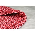 thumbnail image 6 of 5 ft Red Round Area Rug for Living Room Braided Non-slip Reversible Cotton Chindi Handwoven Rug by MystiqueDecors - 5', 6 of 8